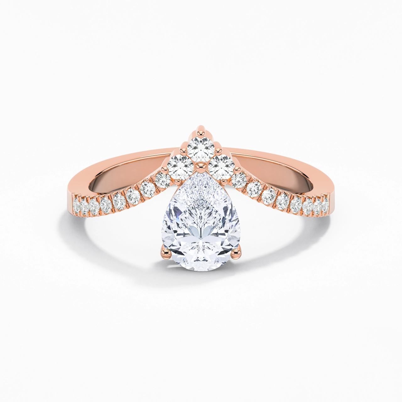 1.20ct Moissanite Engagement Ring 14K Rose Gold