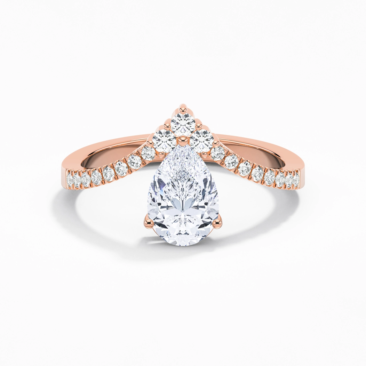 1.50ct Moissanite Engagement Ring 14K Rose Gold