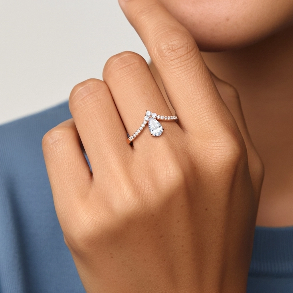 1.20ct Moissanite Engagement Ring 14K Rose Gold