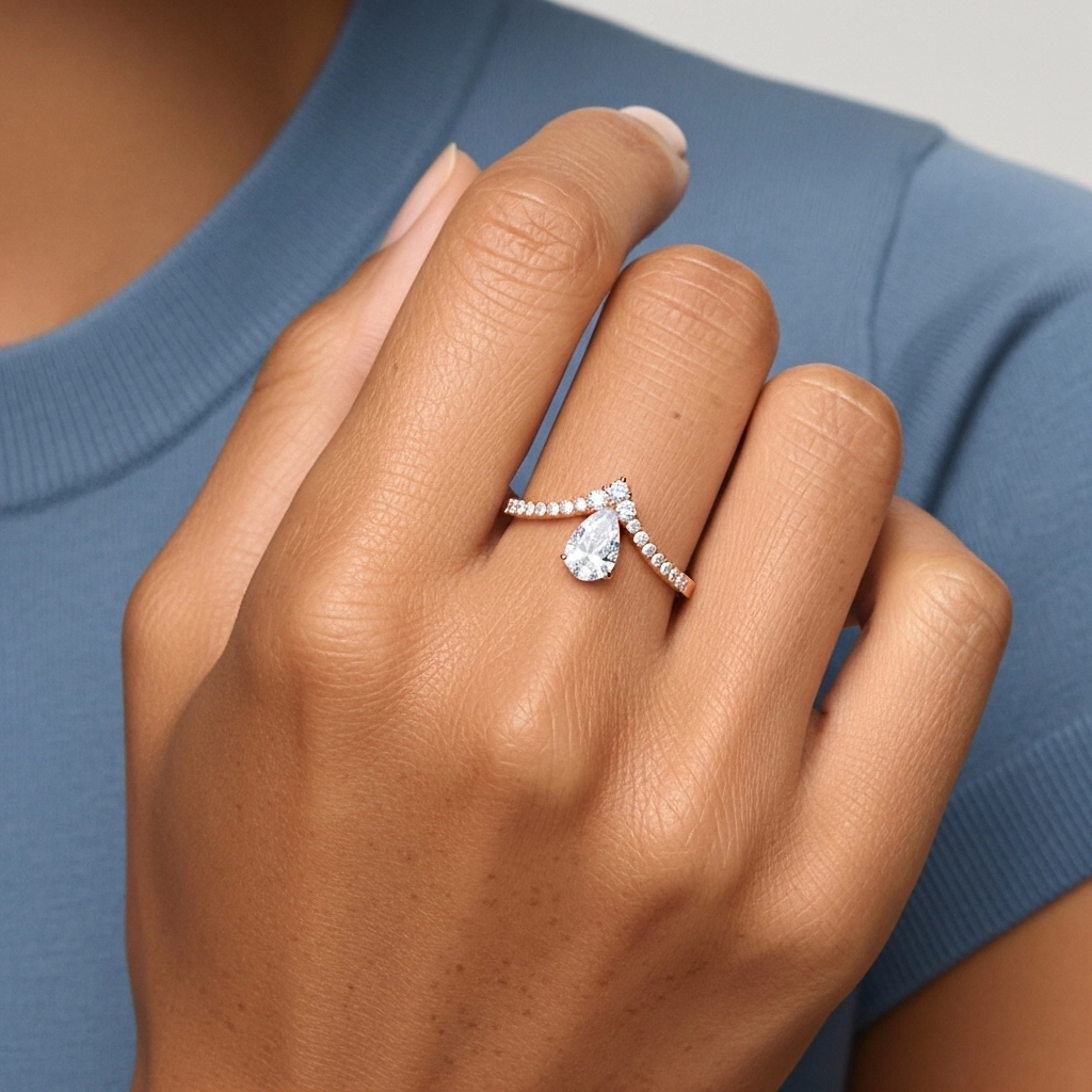 1.20ct Moissanite Engagement Ring 14K Rose Gold