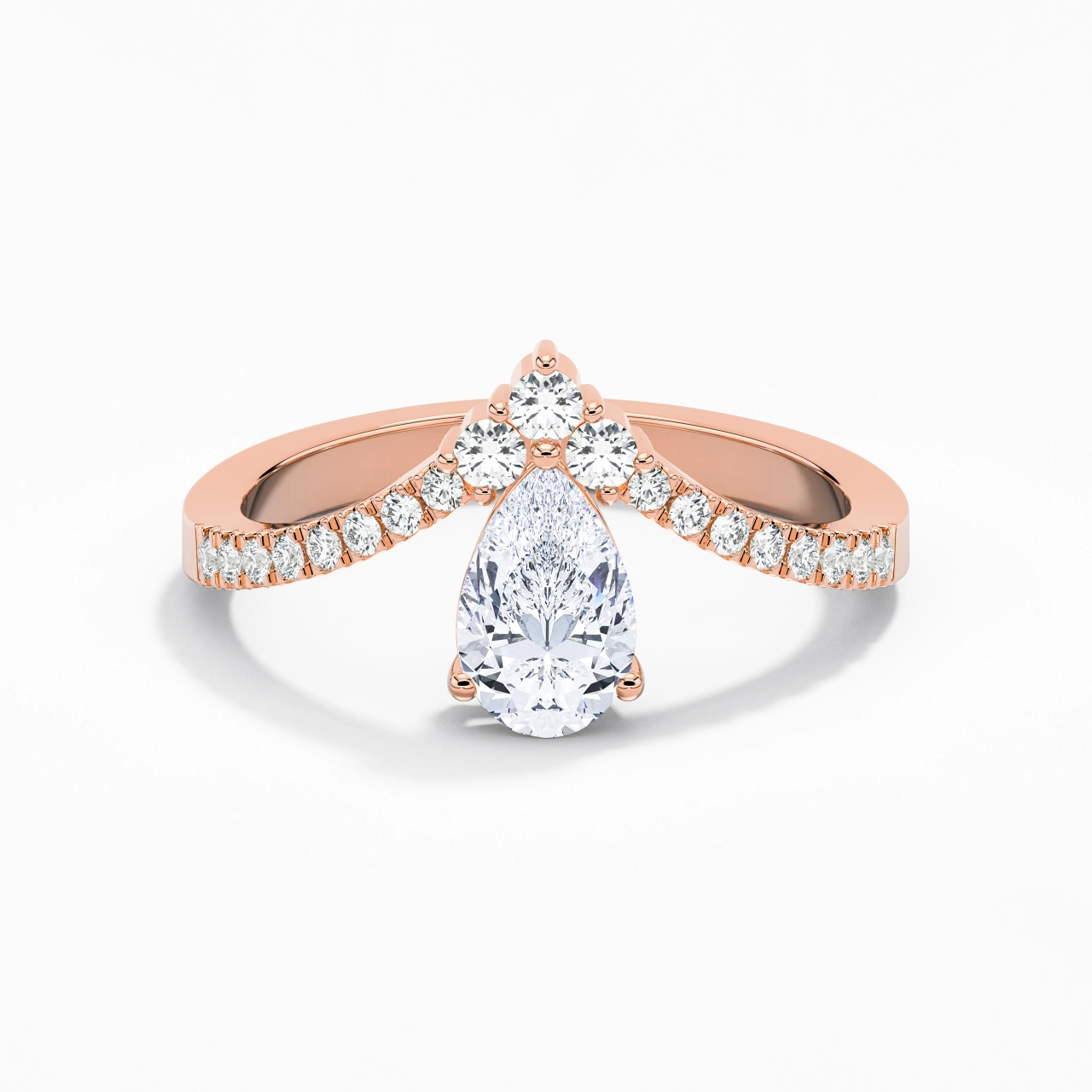 1.00ct Moissanite Engagement Ring 14K Rose Gold