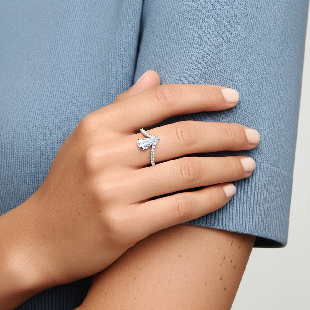 1.00ct Moissanite Engagement Ring Platinum