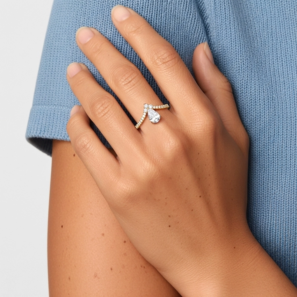 Glory Pear 1.20ct Moissanite Engagement Ring