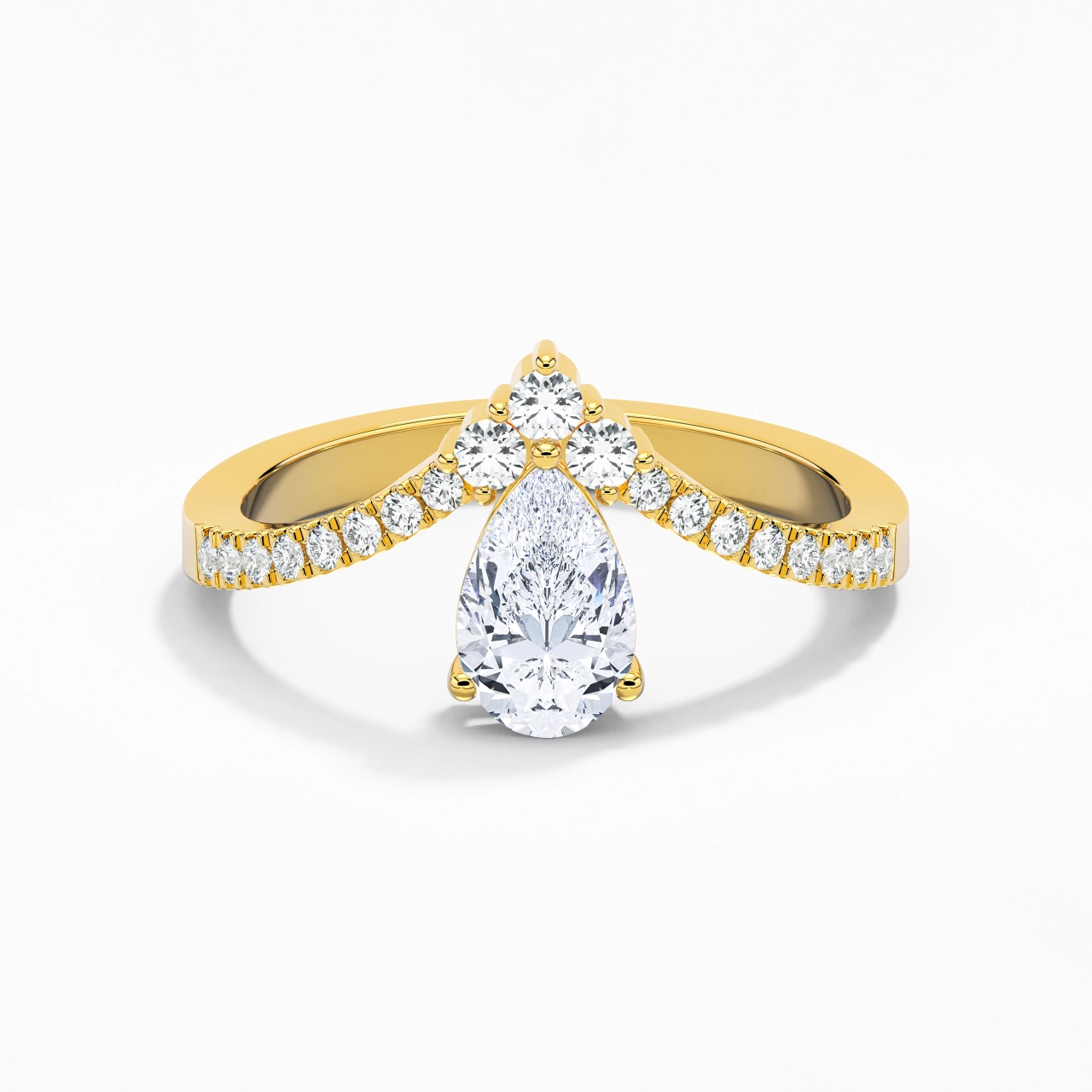 1.00ct Moissanite Engagement Ring 14K Gold