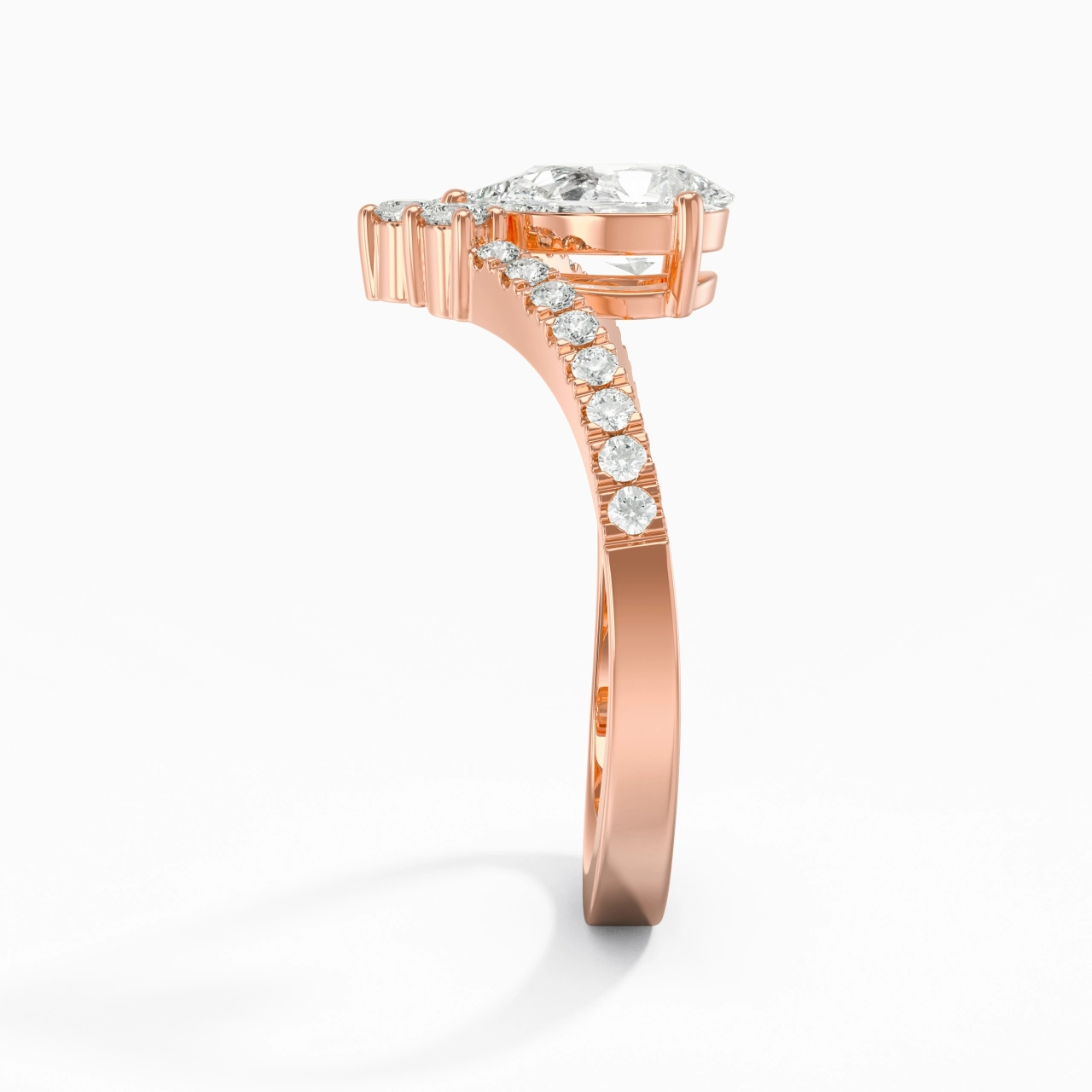 1.00ct Moissanite Engagement Ring 14K Rose Gold