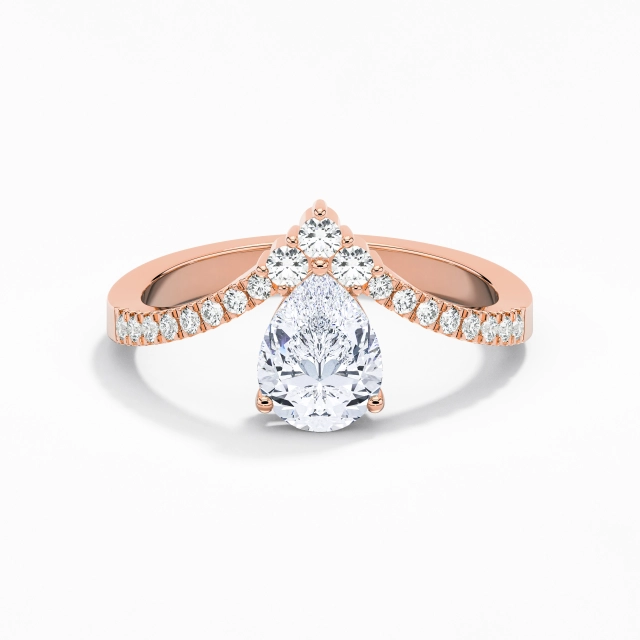 1.20ct Pear Moissanite 14K Rose Gold Engagement Ring
