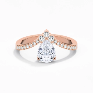 1.20ct Moissanite Engagement Ring 14K Rose Gold