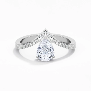 1.20ct Moissanite Engagement Ring 18K White Gold