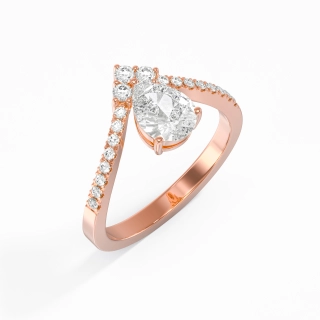 1.20ct Moissanite Engagement Ring 14K Rose Gold