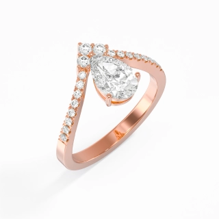 1.50ct Moissanite Engagement Ring 14K Rose Gold