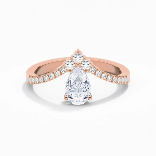 1.00ct Moissanite Engagement Ring 14K Rose Gold