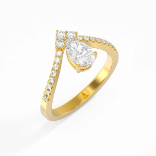 1.00ct Moissanite Engagement Ring 14K Gold