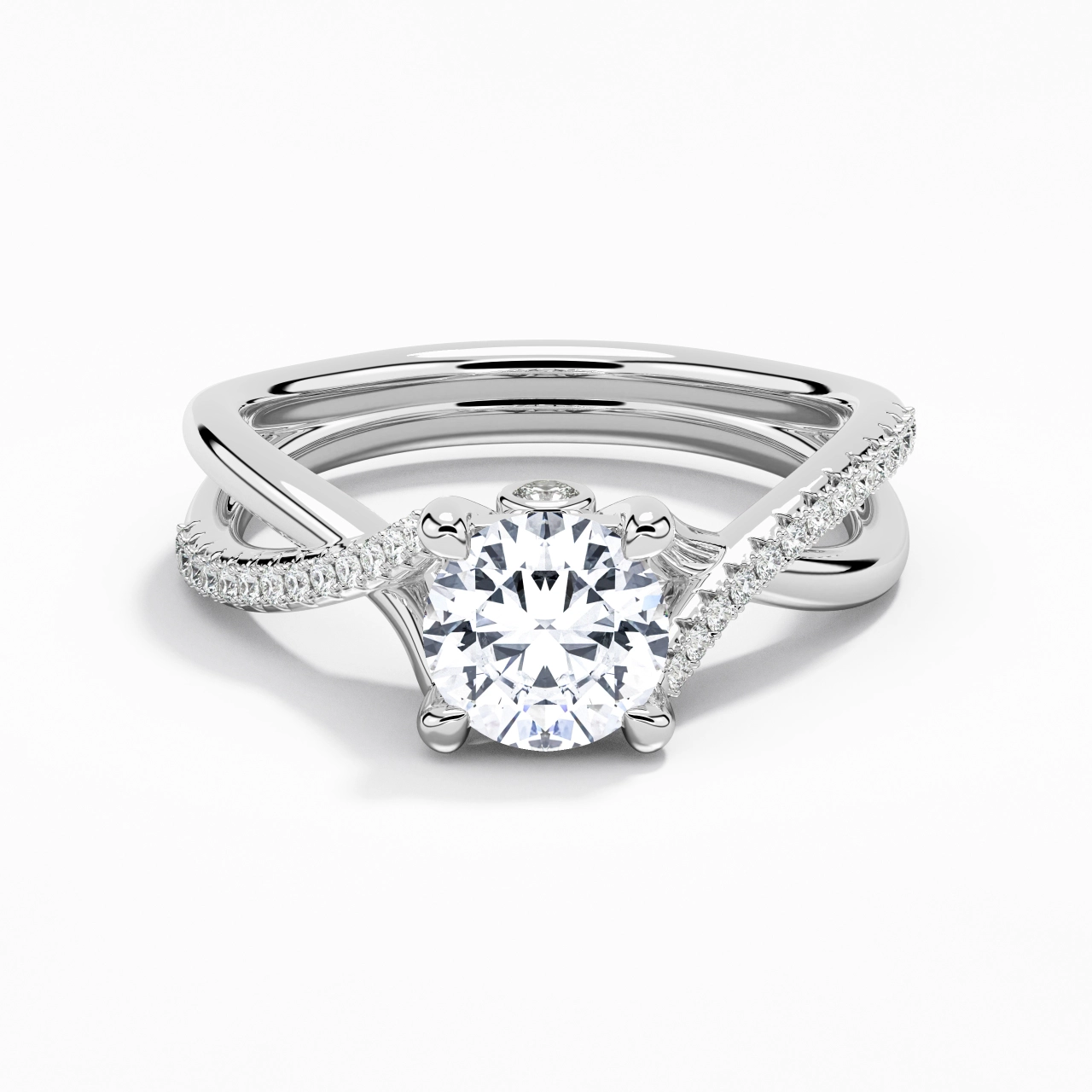 Cathedral Engagement Ring 1.20ct Cubic Zirconia