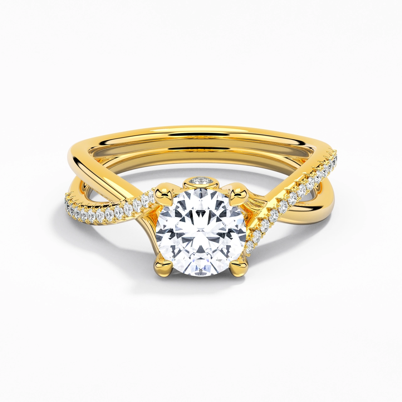 Cathedral Engagement Ring 1.20ct Cubic Zirconia