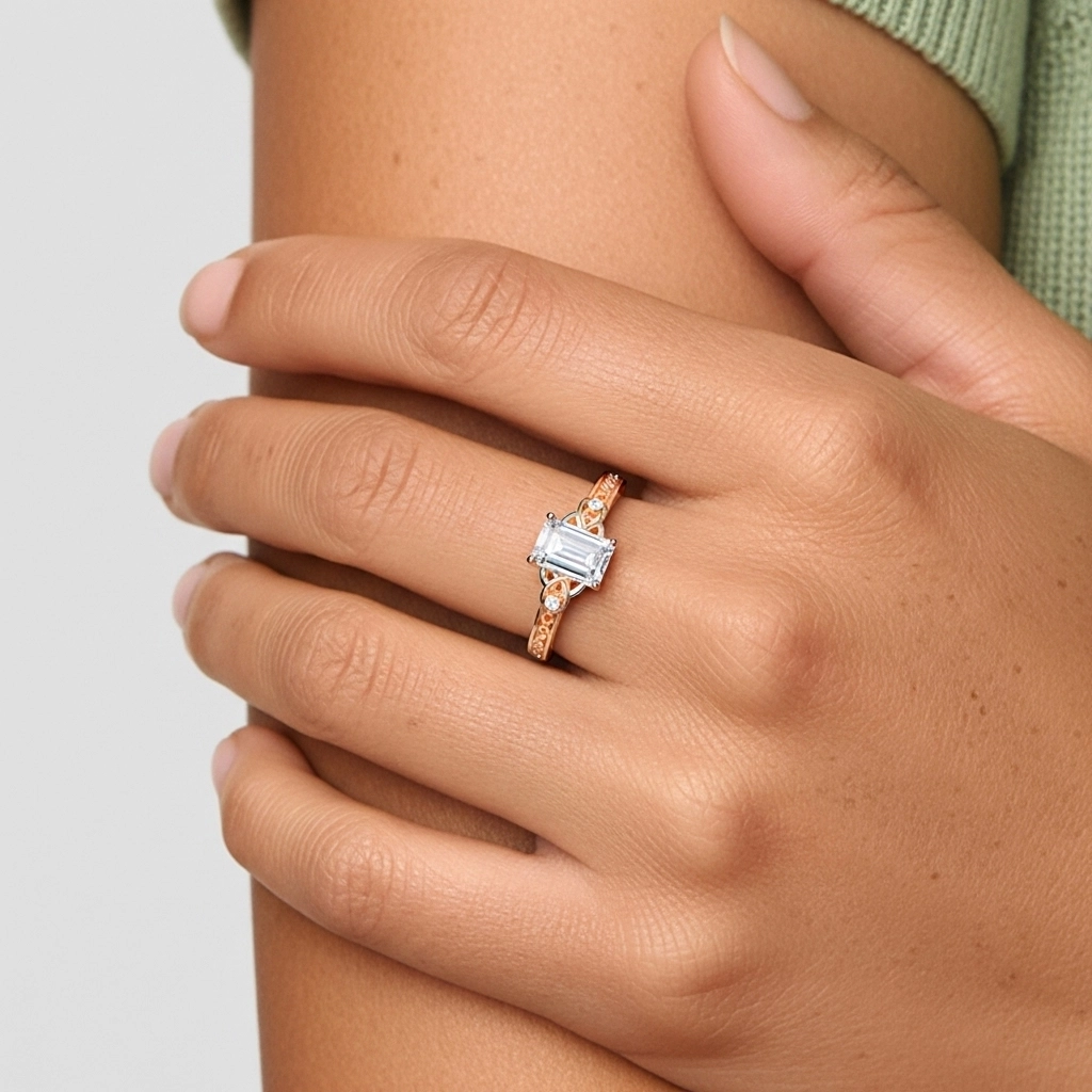 1.00ct Moissanite Bague de fiançailles Argent sterling 925