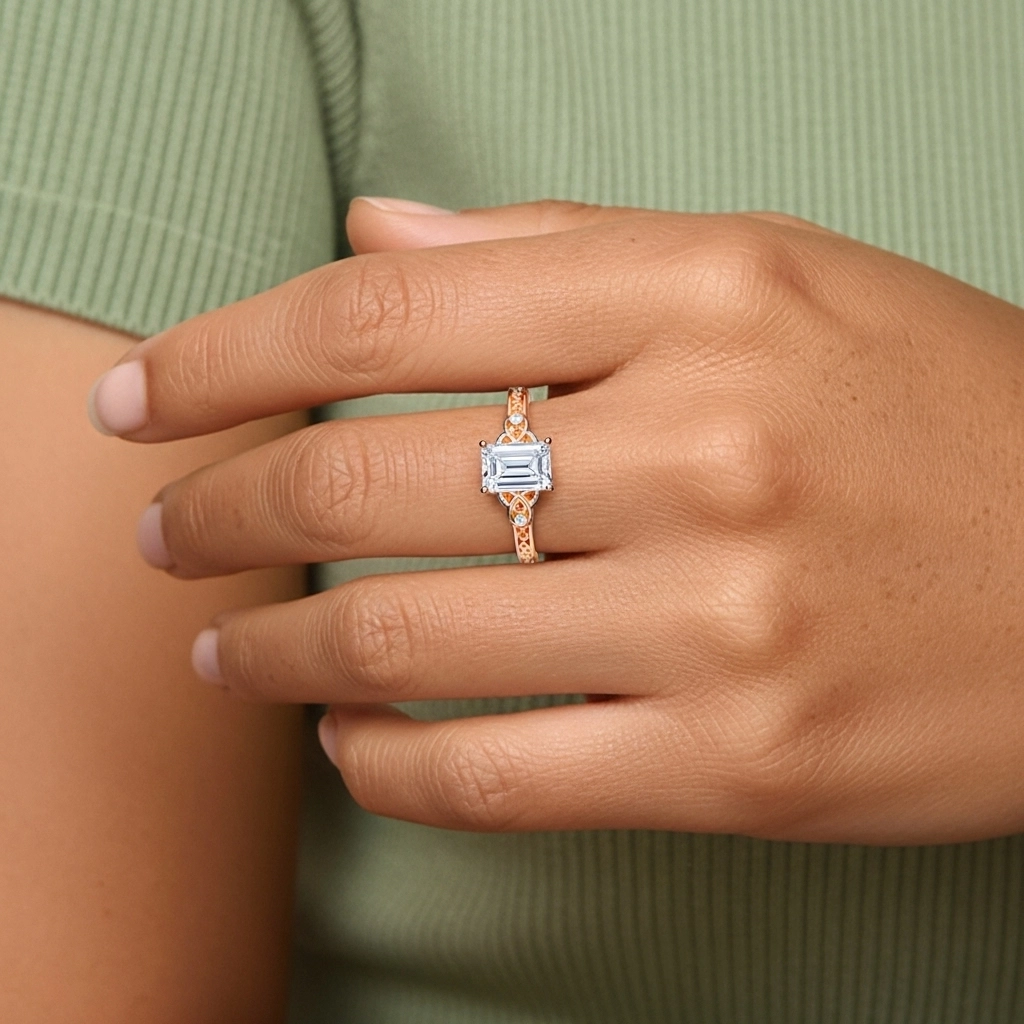 1.00ct Moissanite Bague de fiançailles Argent sterling 925