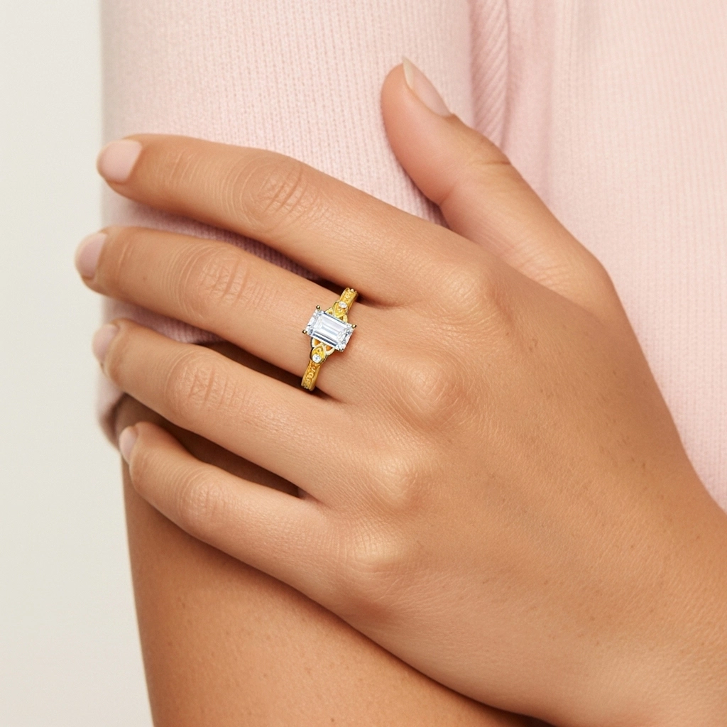 1.00ct Moissanite Bague de fiançailles Argent sterling 925