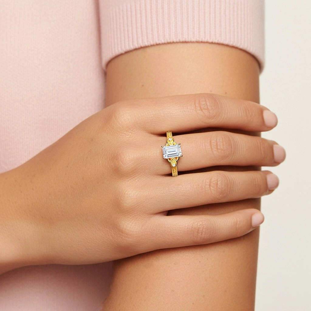 1.00ct Moissanite Bague de fiançailles Argent sterling 925