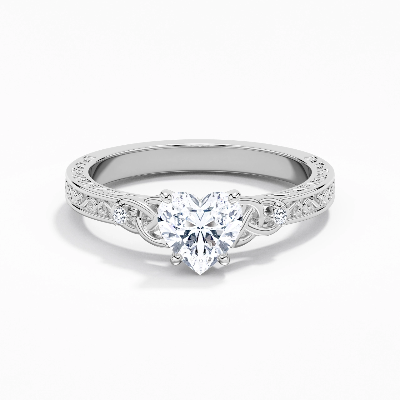 925 Sterling Silver Moissanite Engagement Ring