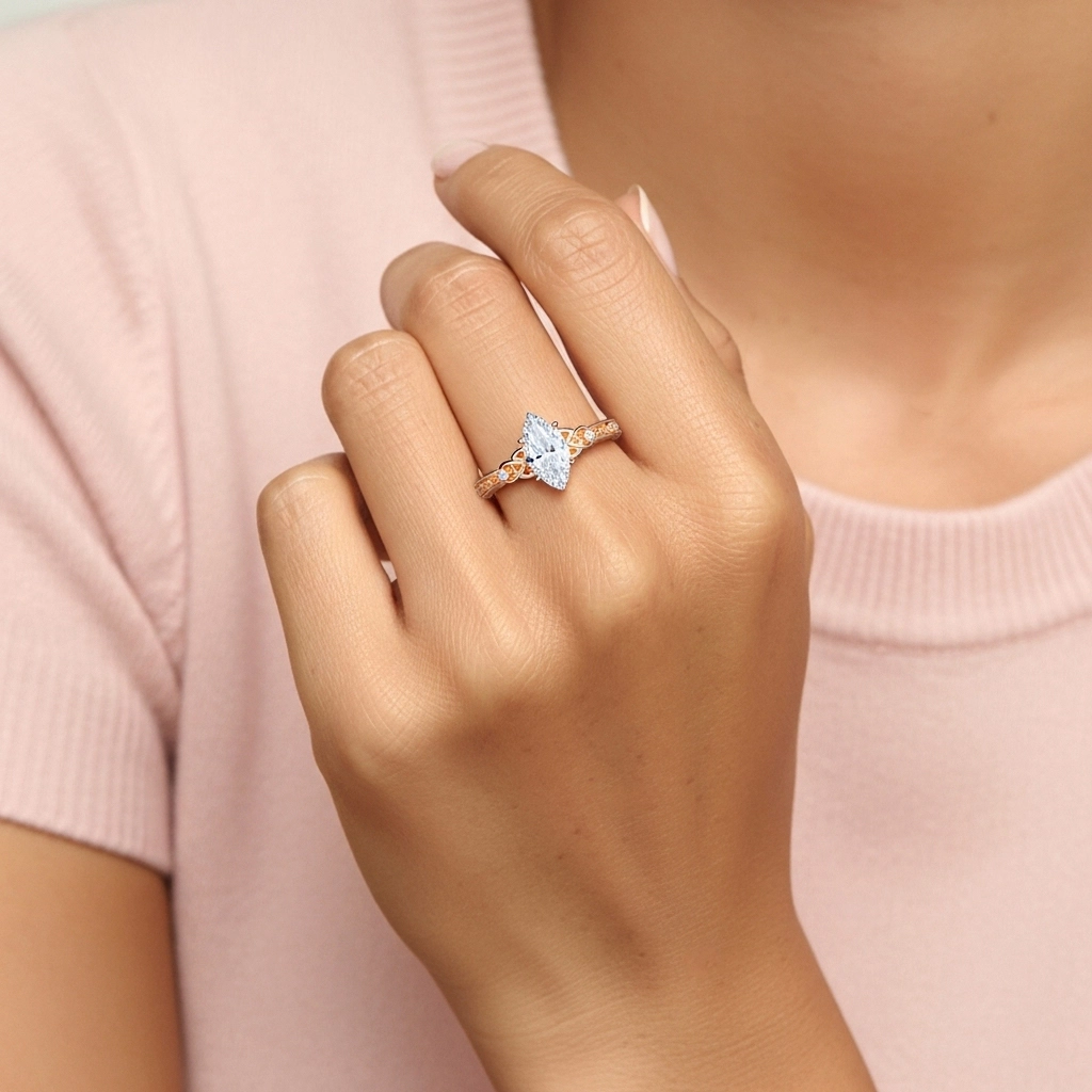 1.00ct Moissanite Bague de fiançailles Argent sterling 925