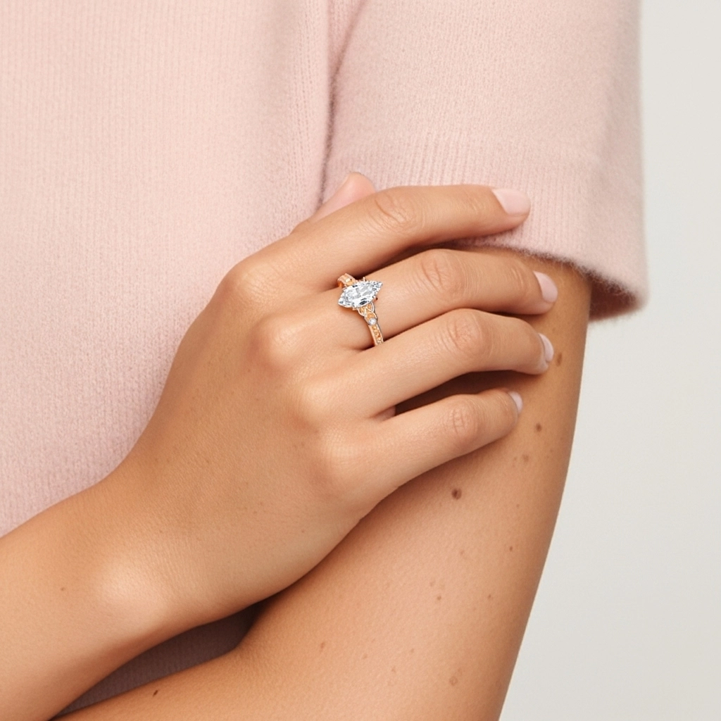 1.00ct Moissanite Bague de fiançailles Argent sterling 925