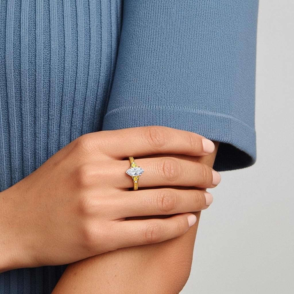 1.00ct Moissanite Bague de fiançailles Or 18 carats