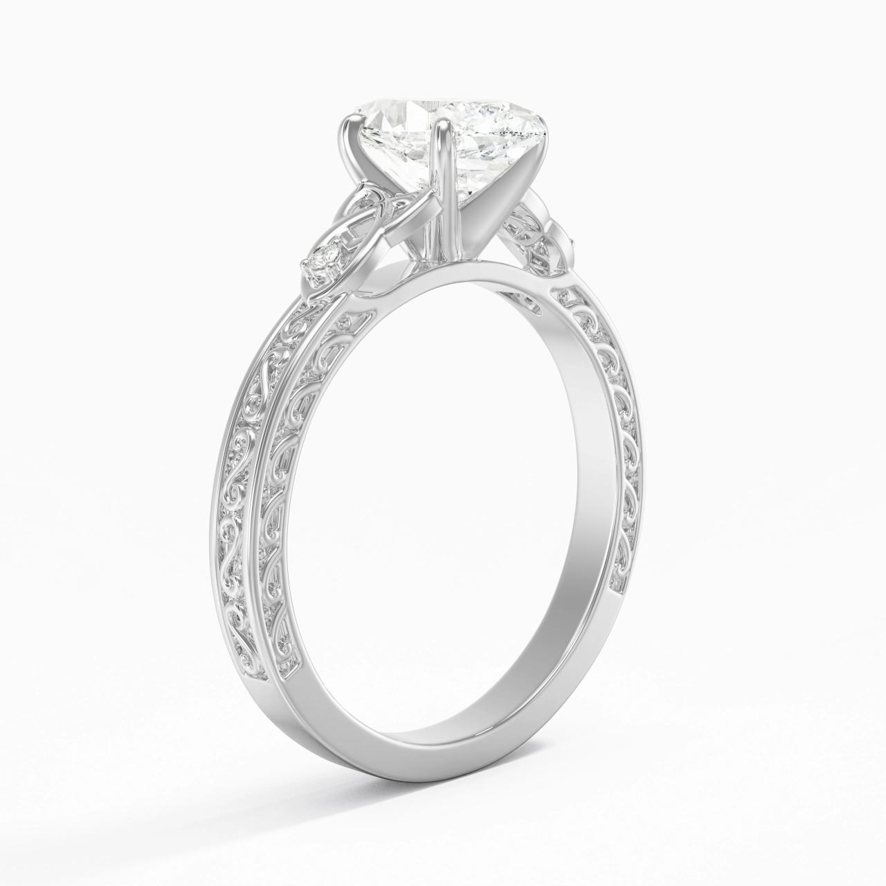 1.00ct Moissanite Bague de fiançailles Argent sterling 925