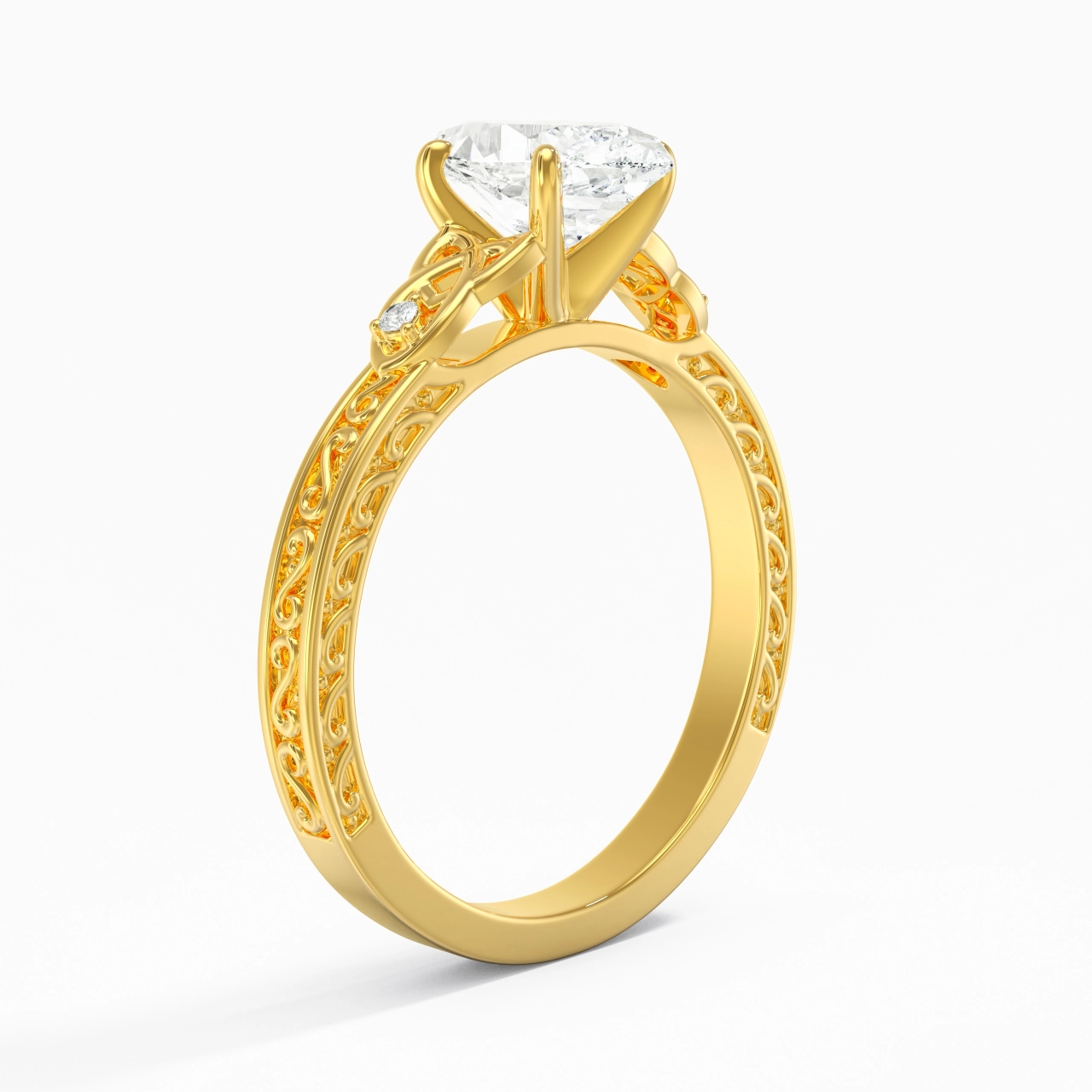 1.00ct Moissanite Bague de fiançailles Or 18 carats