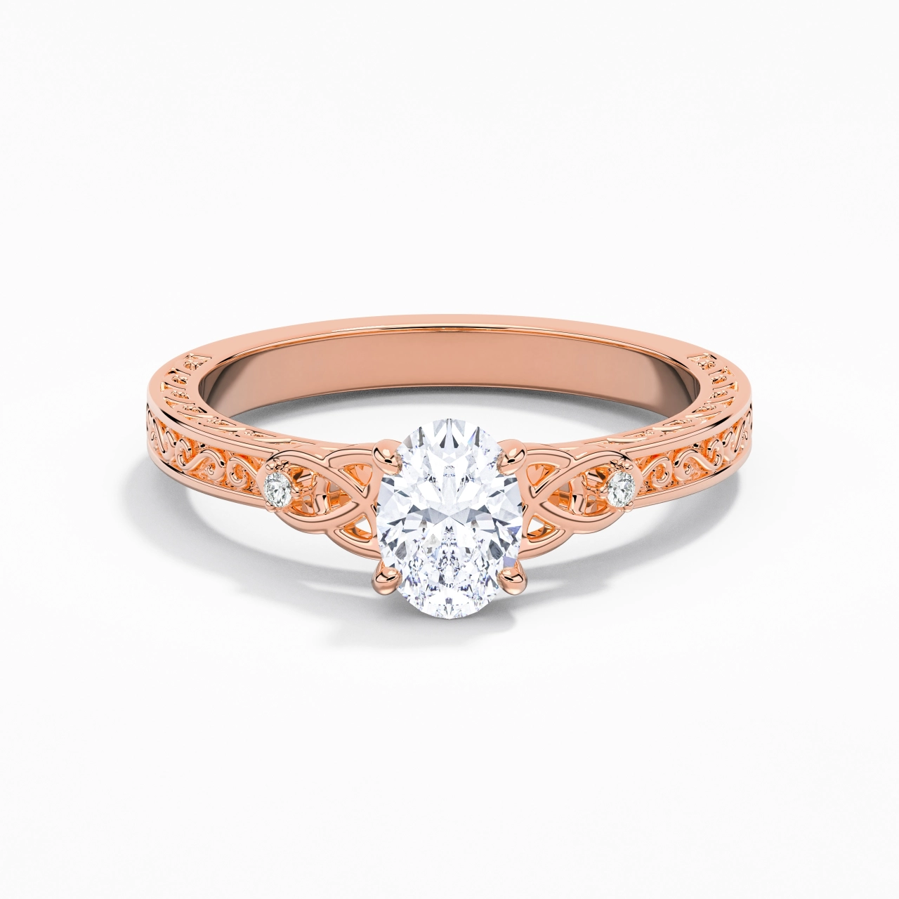 1.00ct Moissanite Bague de fiançailles Or rose 14 carats