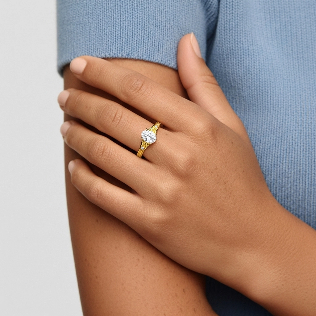 1.00ct Moissanite Bague de fiançailles Argent sterling 925