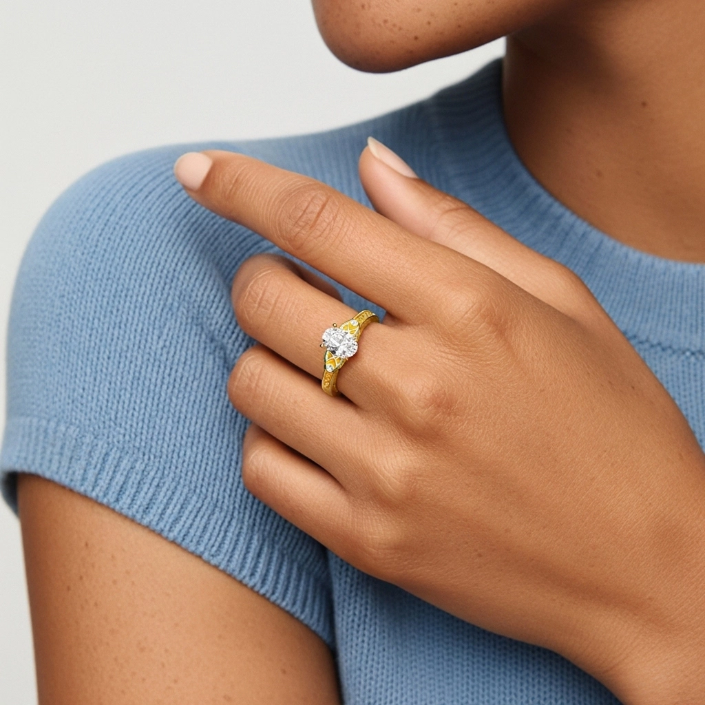 1.00ct Moissanite Bague de fiançailles Argent sterling 925