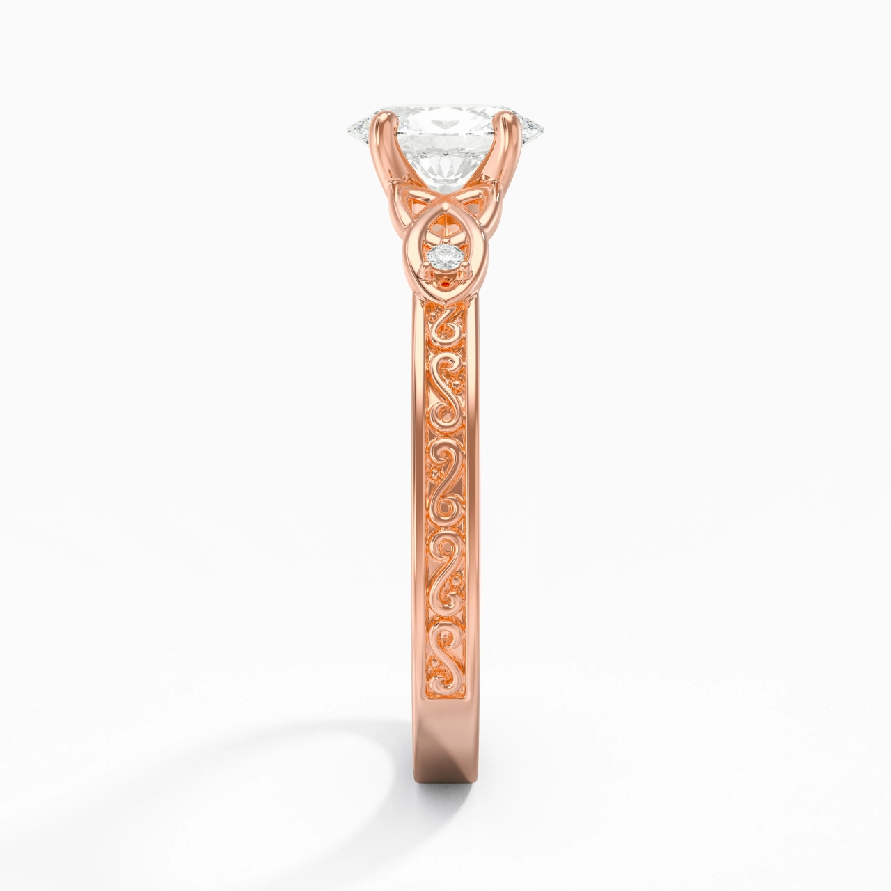 1.00ct Moissanite Bague de fiançailles Or rose 14 carats