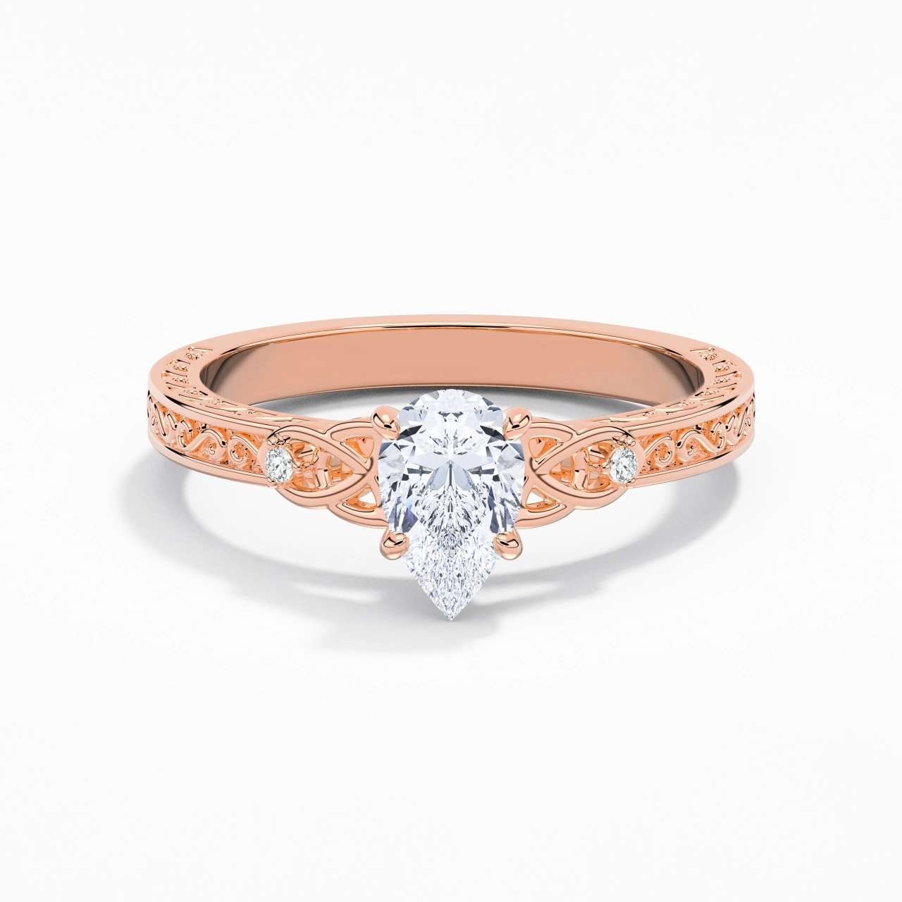 1.00ct Moissanite Bague de fiançailles Or rose 18 carats