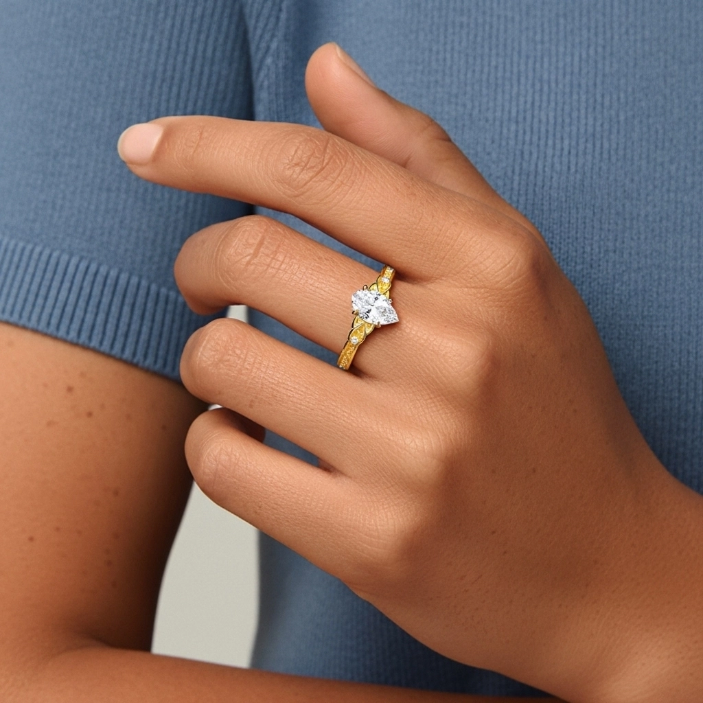 1.00ct Moissanite Bague de fiançailles Or 14 carats