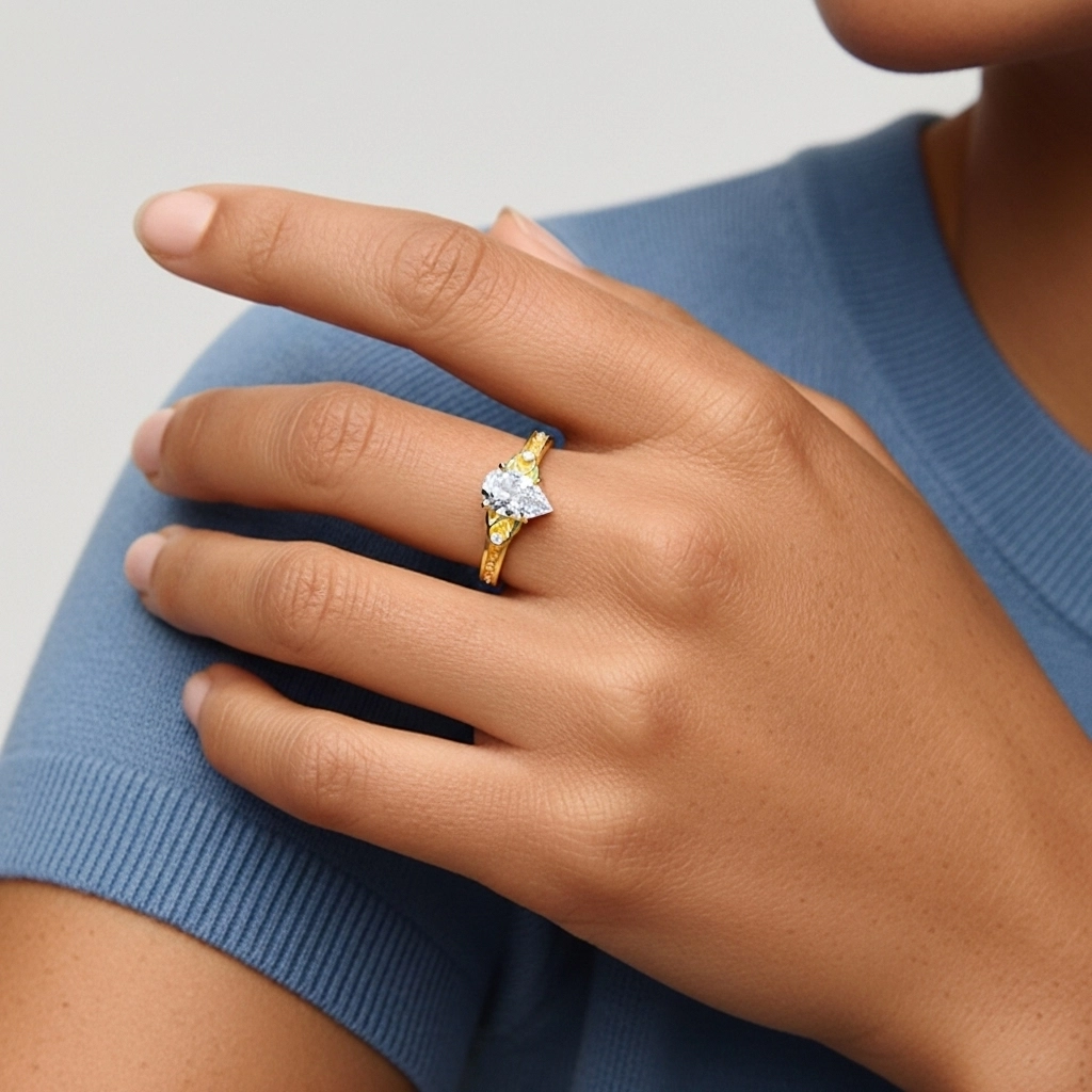 1.00ct Moissanite Bague de fiançailles Or 14 carats