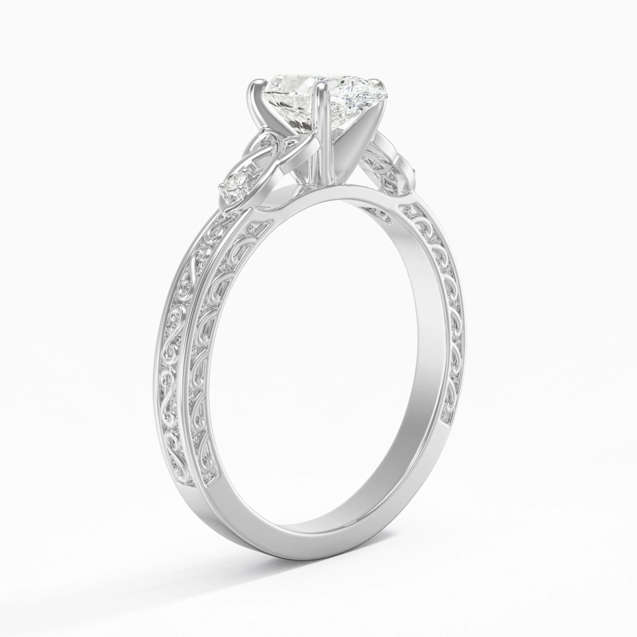 1.00ct Moissanite Bague de fiançailles Argent sterling 925