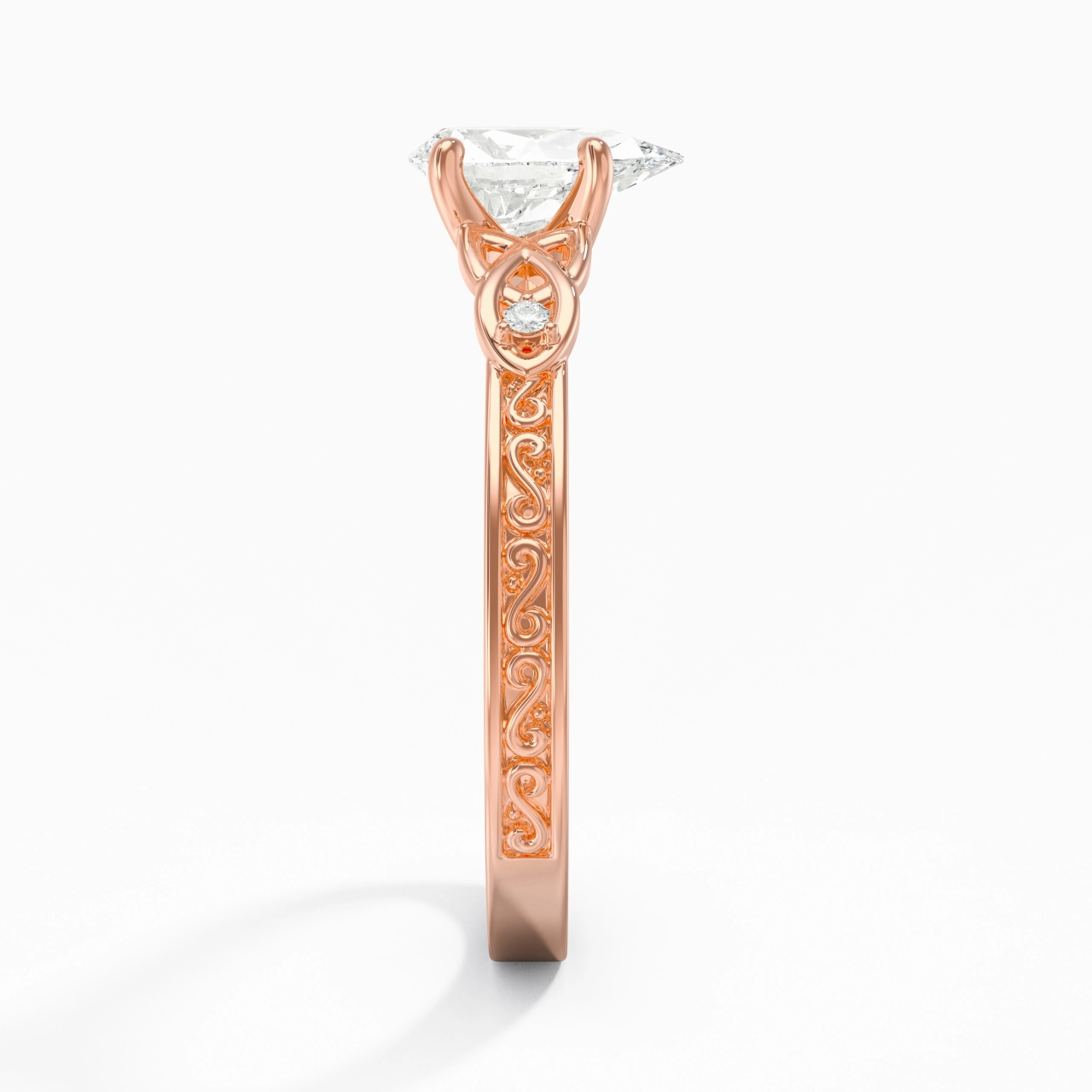 1.00ct Moissanite Bague de fiançailles Or rose 18 carats