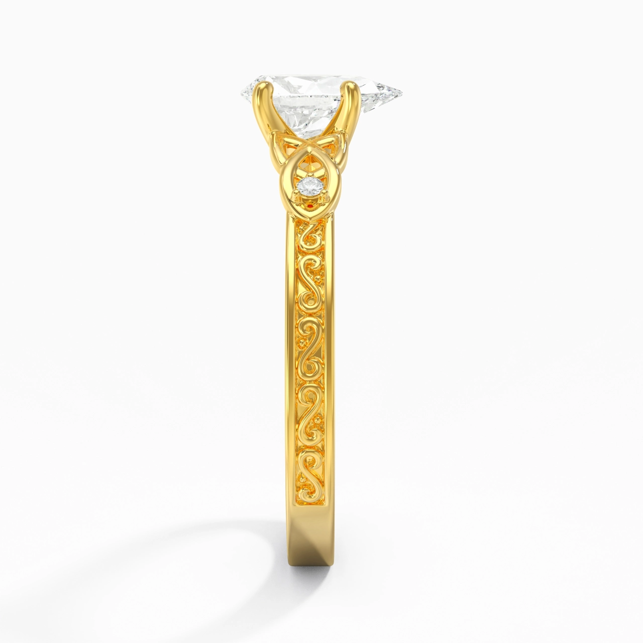 1.00ct Moissanite Bague de fiançailles Or 14 carats