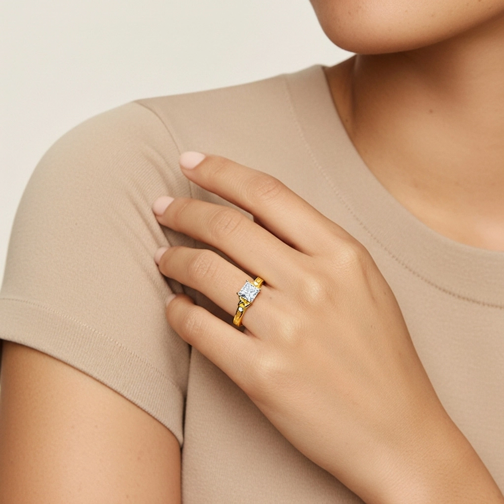 Extra Princesa 1.00ct Moissanita Anillo de Compromiso