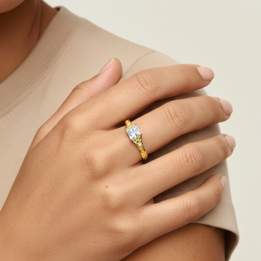 Extra Princesa 1.00ct Moissanita Anillo de Compromiso