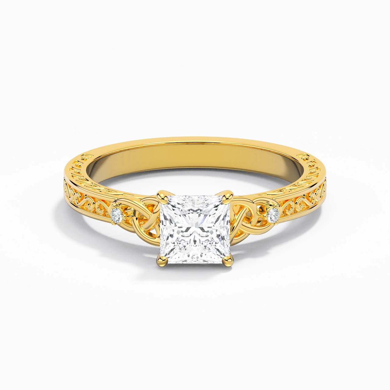 Retro Princess 1.00ct Moissanite Engagement Ring