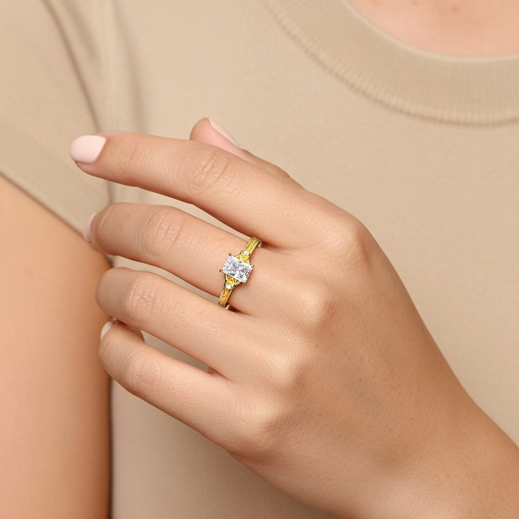 1.00ct Moissanite Bague de fiançailles Or 14 carats