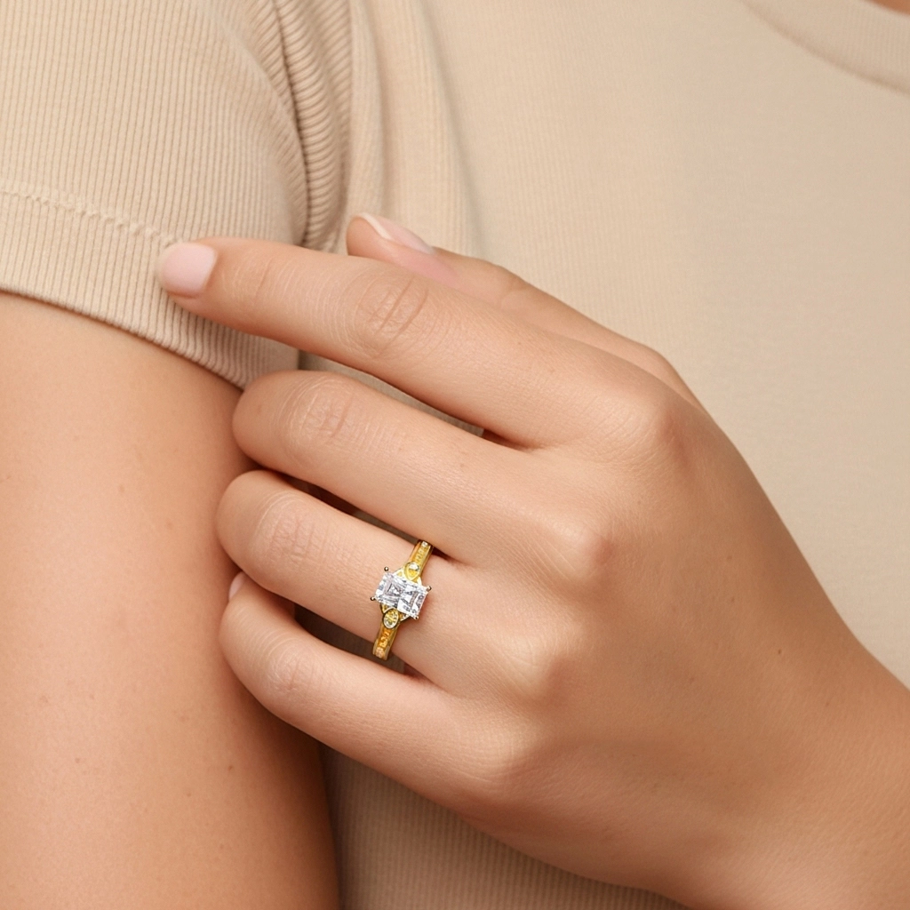 1.00ct Moissanite Bague de fiançailles Or 14 carats