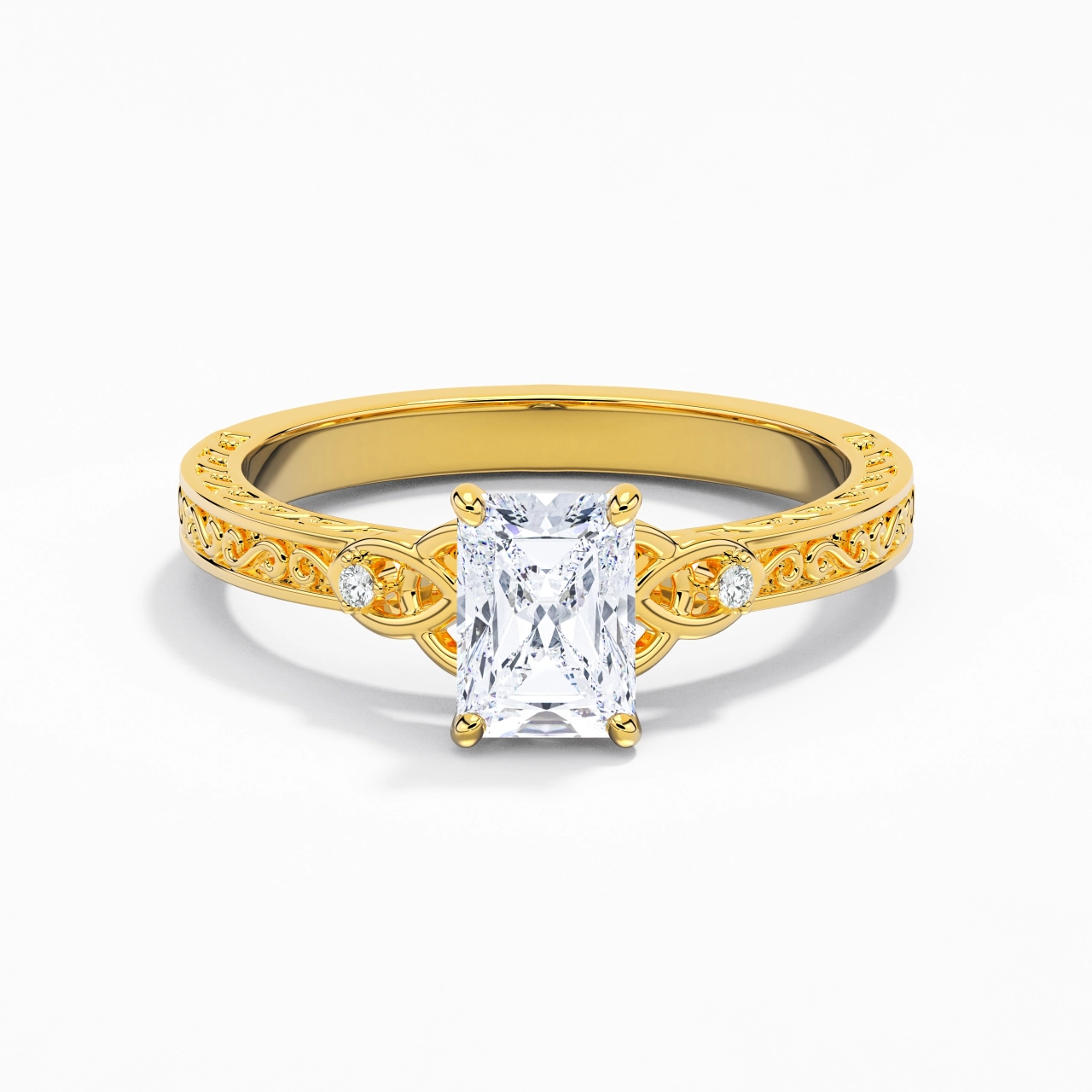 1.00ct Moissanite Bague de fiançailles Or 14 carats