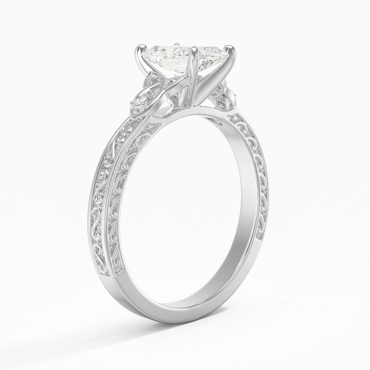 1.00ct Moissanite Bague de fiançailles Argent sterling 925