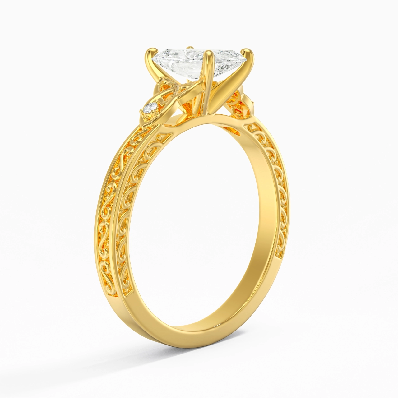 1.00ct Moissanite Bague de fiançailles Or 14 carats