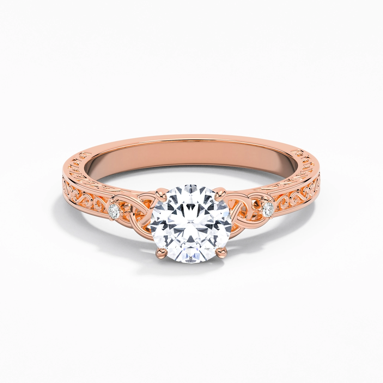 1.00ct Moissanite Bague de fiançailles Or rose 14 carats