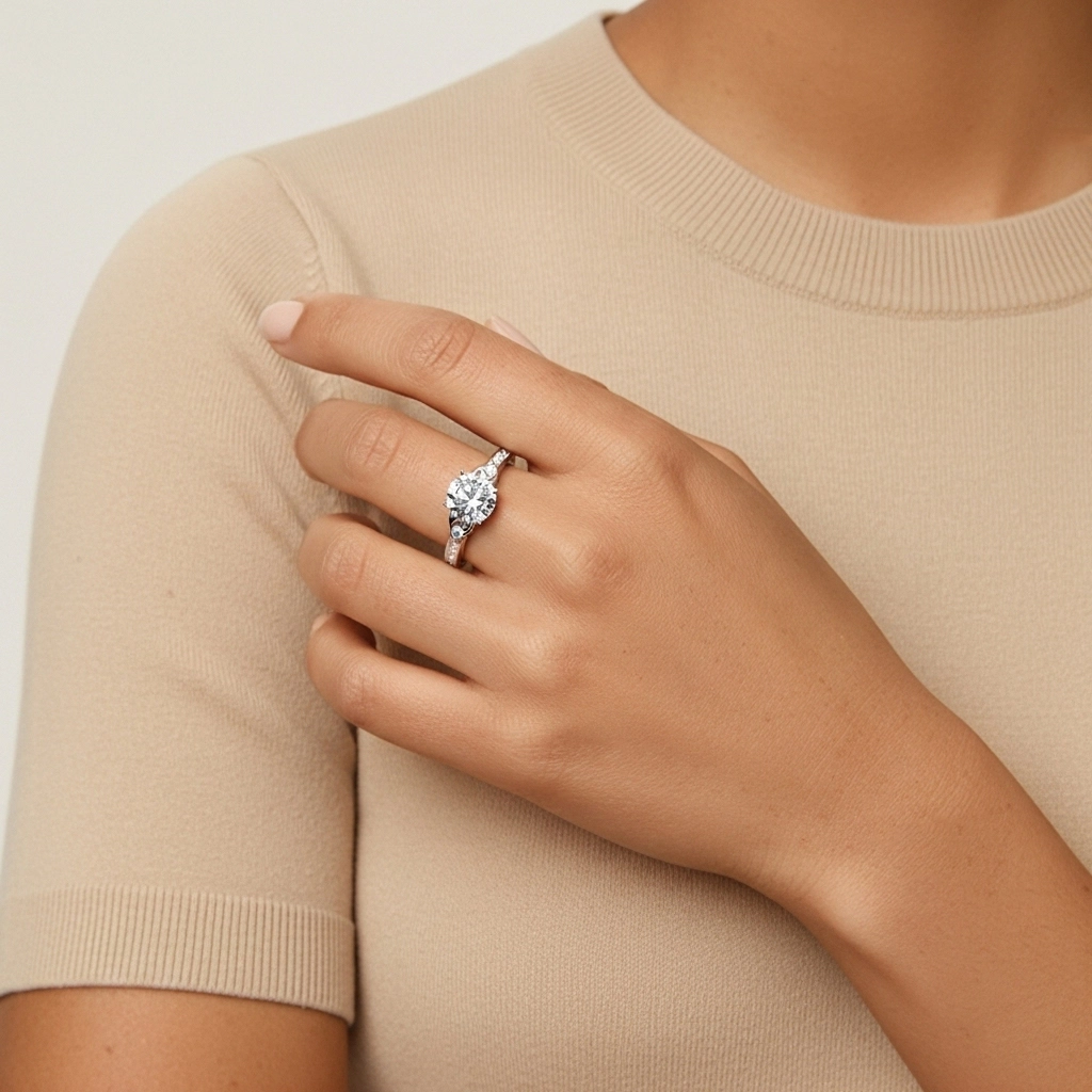 1.00ct Moissanite Bague de fiançailles Argent sterling 925