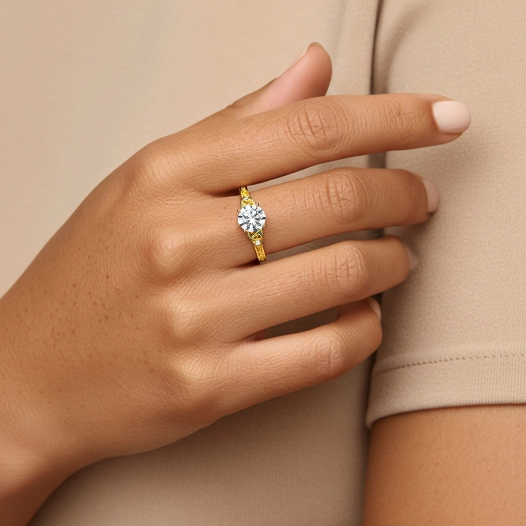 1.00ct Moissanite Bague de fiançailles Or 14 carats