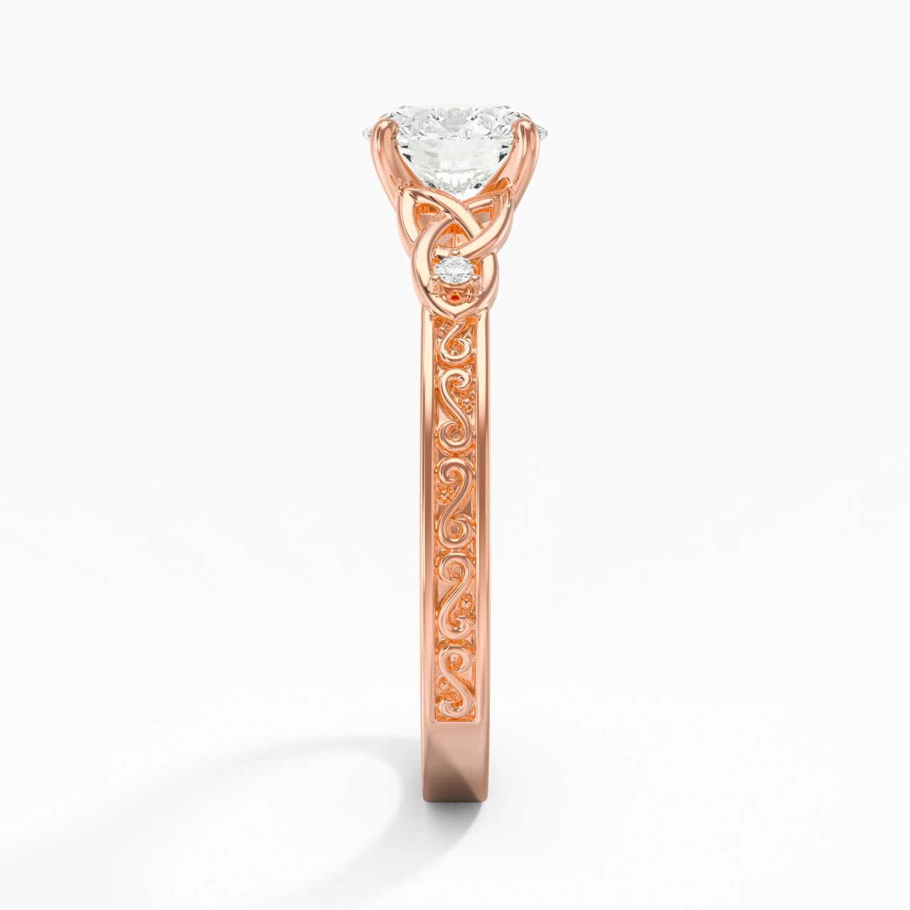 1.00ct Moissanite Bague de fiançailles Or rose 14 carats